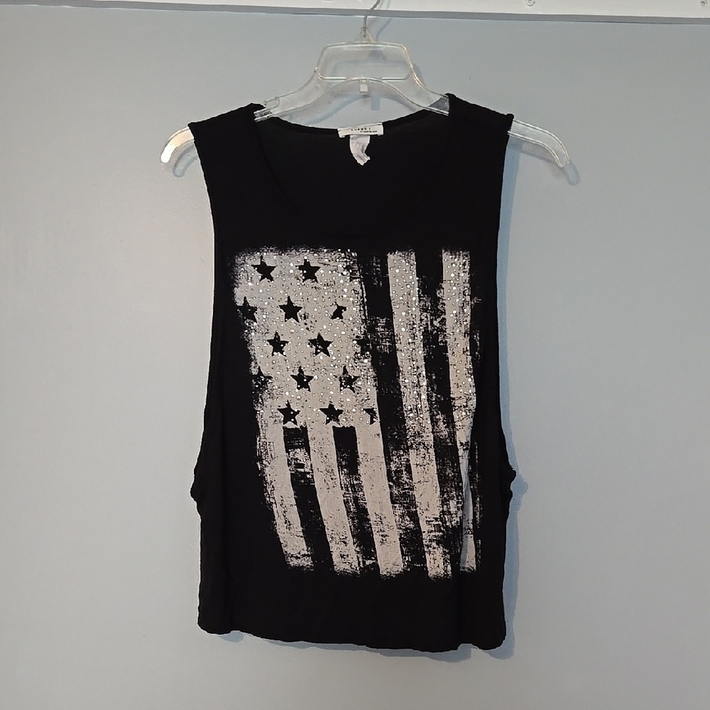 Janette Plus Black Graphic Muscle Tank